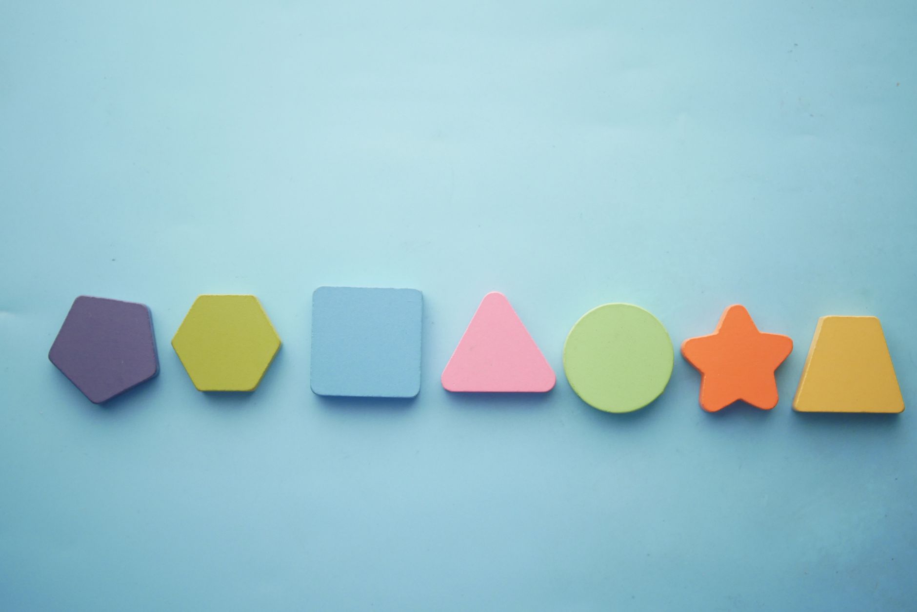 toy blocks in row